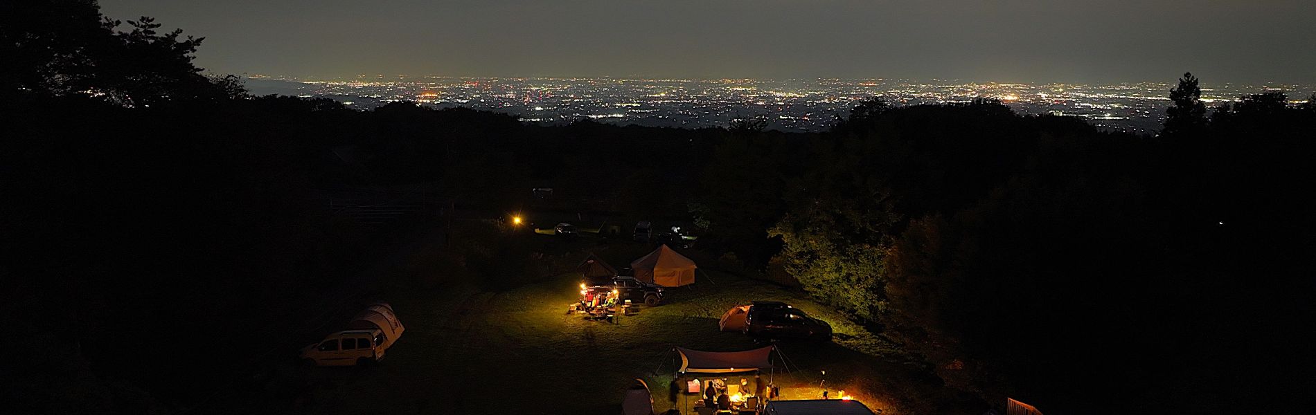 夜景の空撮画像